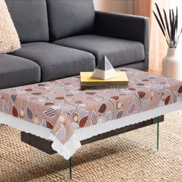 Dakshya Industries PVC Printed Waterproof Rectangle 4 Seater Table Cover - Beige-picture-28