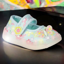 Lil Lollipop Floral & Butterfly Applique Detailed LED Ballerinas - Green-picture-44