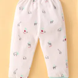 Mini Donuts 100% Cotton Interlock Knit Full Length Striped Lounge Pants with Animal Print Pack of 3 - Multicolour image 2