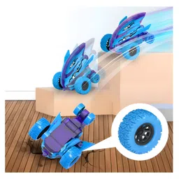 NEGOCIO Monster Truck Toy Friction Powered Push Away Stunt CarGlowing Friction Powered Stunt Monster Truck 360 Degree- PACK OF 2 COLOR MAY VARY image 2