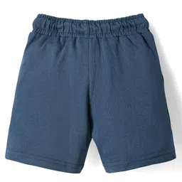 Taeko Single Jersey Knit Knee Length Shorts with Text Print - Teal Blue image 2