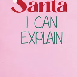FFlirtygo Christmas Theme Cotton Full Sleeves Dear Santa I Can Explain Printed Romper - Pink image 4