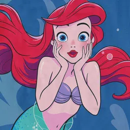 Wear Your Mind Disney The Little Mermaid Featuring Half Sleeves Ariel Printed Top - Royal Blue image 4