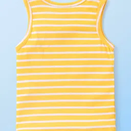Babyhug 100% Cotton Knit Sleeveless Vests with Striped & Vehicle Print Pack of 3 - Multicolor image 5