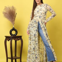 SCORPIUS Women Floral Printed Gathered or Pleated Longline Maxi Top-picture-6