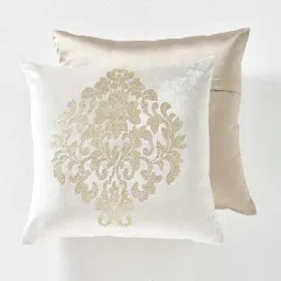 DDECOR Live Beautiful Embroidered Ivory Trousseau 45.72 cm x 45.72 cm Cushion Covers - Set of 2-picture-14