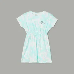 Fame Forever By Lifestyle Blue Cotton Regular Fit Printed Dress-picture-39