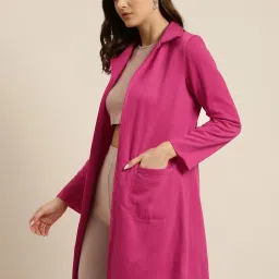 Qurvii Magenta Fleece Coat image 3
