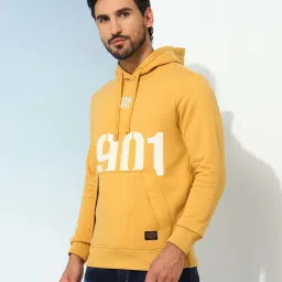 Royal Enfield Mustard Regular Fit Printed Hooded Sweatshirt image 3