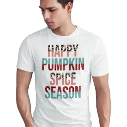 Seekbuylove Men Happy Pumpkin Spice Season Printed Bio Finish Cotton T-shirt-picture-34