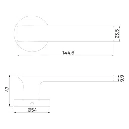 Quba Platini Door Handle Zinc Alloy ABM Finish, Q 5003 image 2