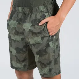 Domyos by Decathlon Khaki Slim Fit Camouflage Sports Shorts image 3