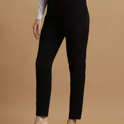 Allen Solly Black Textured Trousers image 3
