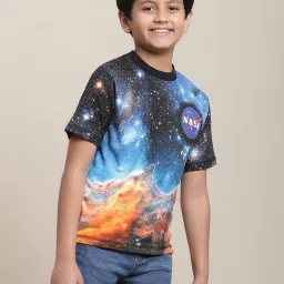 Kidsville Nasa Printed Multicolor Regular Fit T-Shirt For Boys image 3