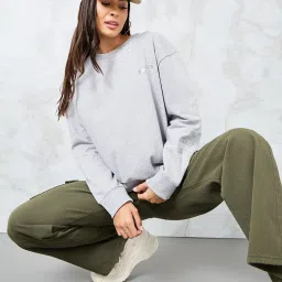 Styli Grey Cotton Printed Sweatshirt image 3