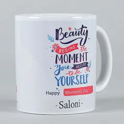 FNP White Ceramic Happy Women's Day Personalised White Mug (325ml) image 3