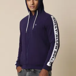 Allen Solly Purple Regular Fit Printed Hooded Sweatshirt image 3