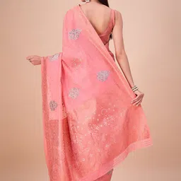 House of Pataudi Woven Design Zari Banarasi Saree With Unstitched Blouse image 3