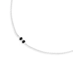 Zavya 925 Sterling Silver Subtle Black Beads Rhodium Plated Adjustable Link Chain Anklet image 3