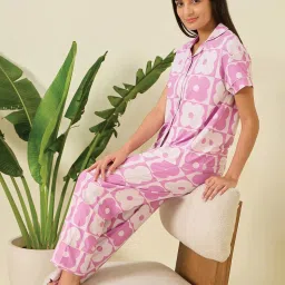 Sweet Dreams Pink Floral Printed Pyjama Set image 3