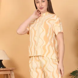 Sweet Dreams Beige Printed Shorts Set image 3