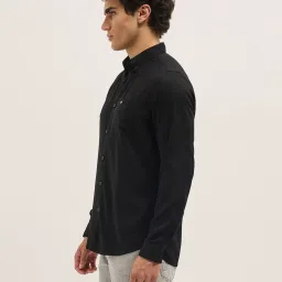 The Bear House Black Viscose Rayon Slim Fit Solid Shirt image 3