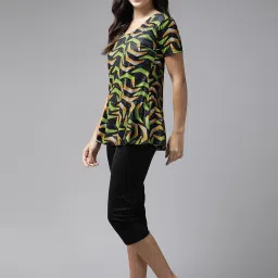 Aarika Black Printed Swim Suit image 3