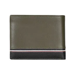 TOMMY HILFIGER Bellwood Green & Black Casual Leather Bi-Fold Wallet for Men image 3