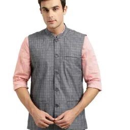 Sojanya Grey Checks Nehru Jacket-image-25