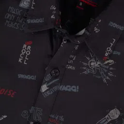 Gini & Jony Kids Black Printed Shirt image 3