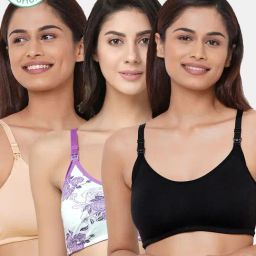 Inner Sense Multicolored Non Wired Non Padded Nursing Bra (Pack Of 3)-picture-34