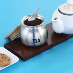 HAZEL Silver Stainless Steel Tea Container with Lid-picture-15