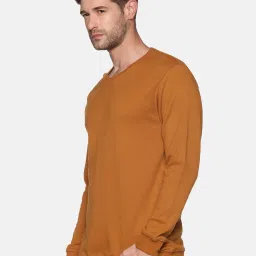 showoffff SHOWOFF Brown Cotton Slim Fit Solid Sweatshirt image 3