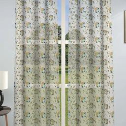 GM Indulgence Grey & Yellow Polyester 7 Ft. Single Door Sheer Curtain-picture-12