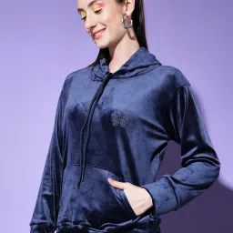 BUYNEWTREND Navy Regular Fit Hoodie image 3