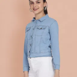 BUYNEWTREND Blue Regular Fit Jacket image 3