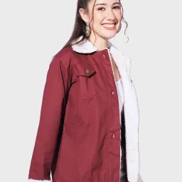 BUYNEWTREND Maroon Regular Fit Jacket image 3