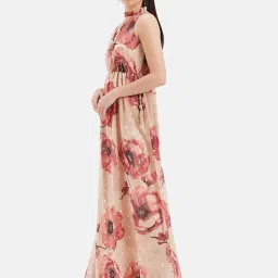 Kazo Red Floral Print Maxi Dress image 3