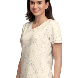 Amante Beige Printed T-Shirt image 3