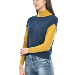 NUMERO UNO Navy & Mustard Color-Block Sweater image 3