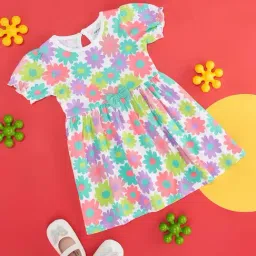 Pantaloons Baby Kids Multicolor Floral Print Dress-picture-18
