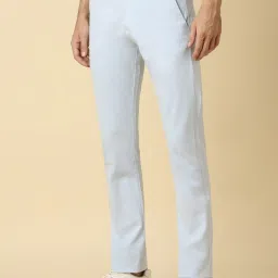 Allen Solly Blue Cotton Slim Fit Trousers image 3