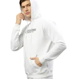 Lindbergh White Regular Fit Printed Hooded Sweatshirt image 3