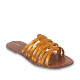 Mochi Women's Yellow Casual Sandals image 2