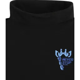 Blue Giraffe Kids Black Solid  T-Shirt image 3