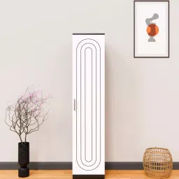 SPYDER CRAFT Arceus Engineered Wood Single Door Wardrobe (Black & White) image 3