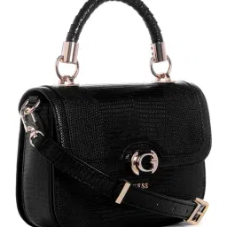 Guess Black Textured Orlina Top Handle Crossbody Bag image 4