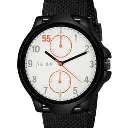 ALLORO Men White Dial & Black Textured Straps Analogue Watch-picture-33