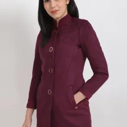 Allen Solly Maroon Regular Fit Long Jacket image 3