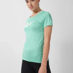 Reebok Green Logo Print Sports T-Shirt image 3